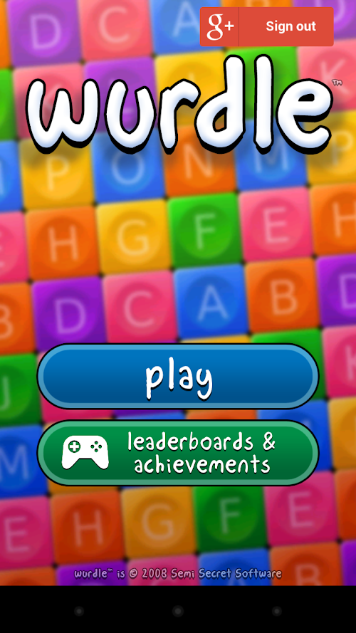 Android application Wurdle screenshort