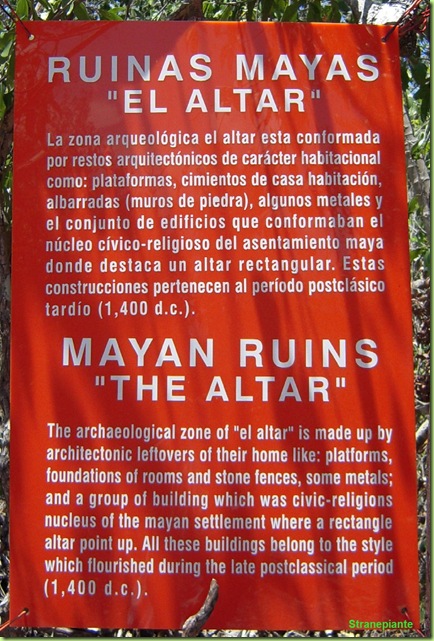 cartello rovine maya giardino botanico