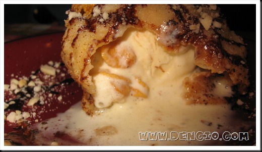 Inside the fried Ice Cream = Vanilla Ice Cream Inside the fried Ice Cream = Vanilla Ice Cream