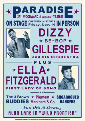 Dizzy Gillespie and Ella Fitzgerald 1947 Reproduction Concert  Poster.jpg