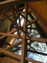soaring roofline with glass and wood
