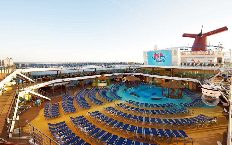 Relax at the pool and enjoy a Dive in movie when you sail with Carnival Breeze.