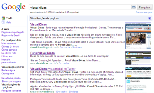 iVisualização de Páginas do Google