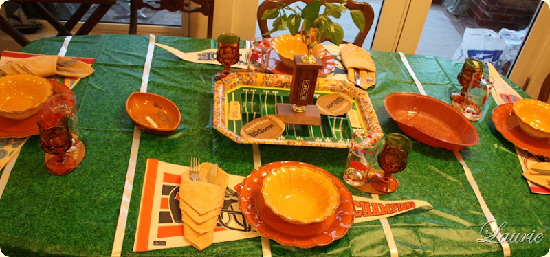 Super Bowl Tablescape-Bargain Decorating with Laurie