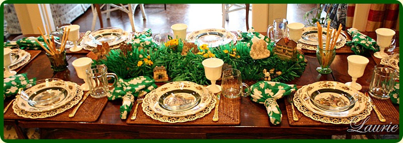 St. Patrick's Tablescape-Bargain Decorating with Laurie