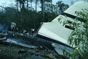 Plane crash wreckage Wreckage from a plane crash