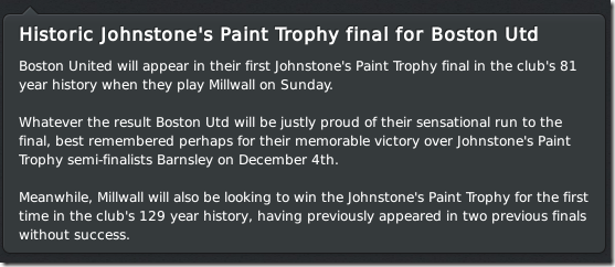 Historic JPT final for Boston United, FM 2011