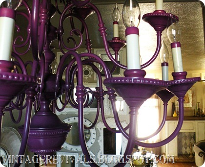 Thrift Store Chandelier Purple 015