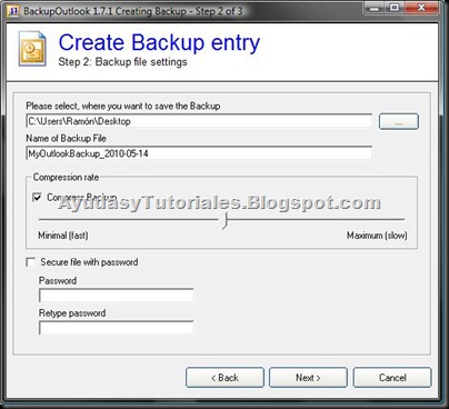 BackupOutlook - Create Backup Entry 2 - AyudasyTutoriales