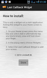 Last Callback Widget poster 2