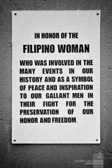 The Inscription Under President Manuel L. Quezon in Corregidor