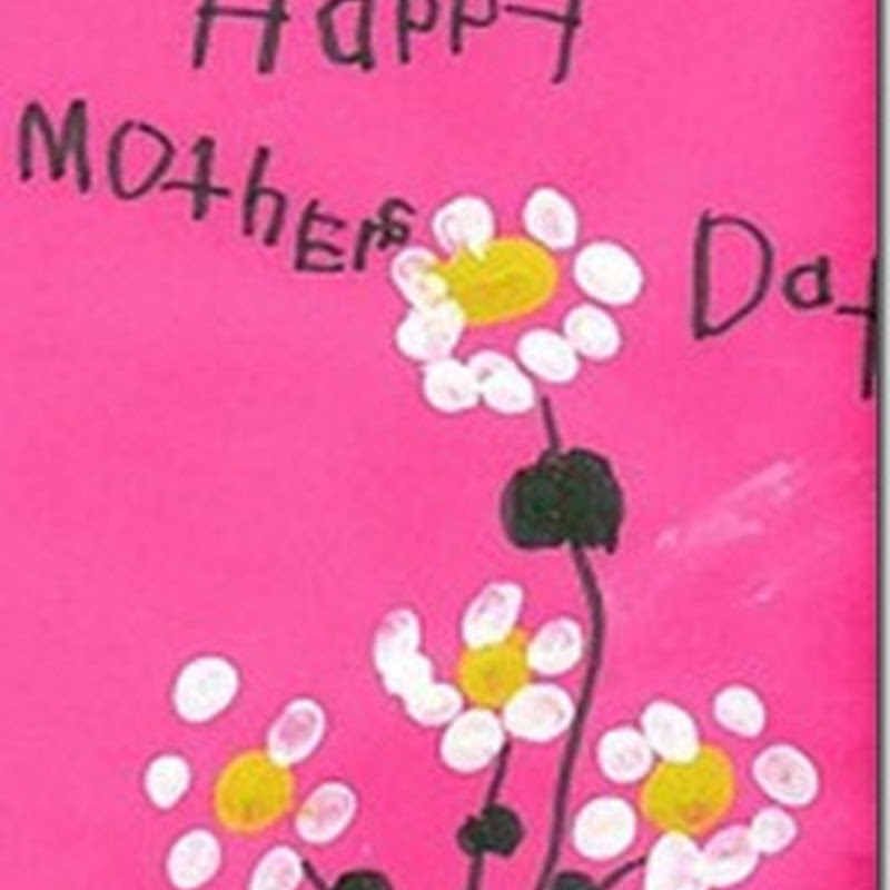 Día de la madre, flores hechas con los deditos