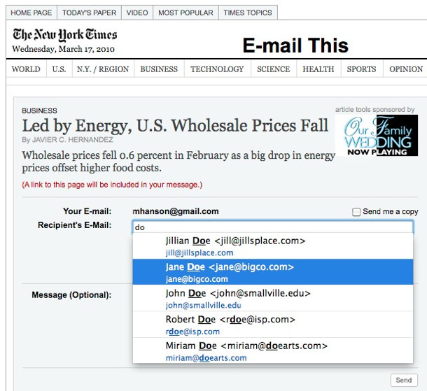 contacts autocomplete on new york times