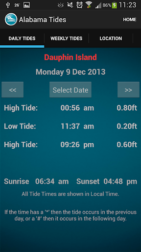 Alabama Tide Times