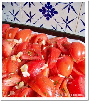 tomates à confire coupées