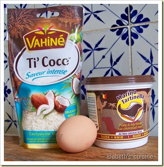 ingrédients gateau choco coco