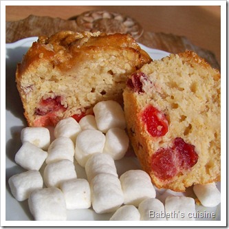 muffins fruits séchés et marshmallows