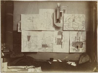 Photograph of Pablo Picasso's installation in the artist's studio in Paris. Private collection. Courtesy of MoMA