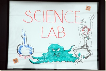 science lab sign