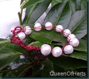 crochet red pearl bracelet2