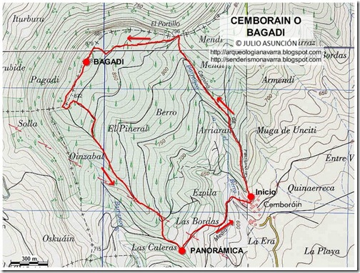 Mapa ruta Cemborain o Bagadi