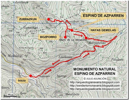 Mapa espino de Azparren