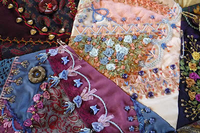 Work in Progress Wednesday: Assembling a crazy quilt, tying the quilt ...