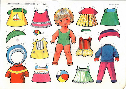 muñecas y vestidos recortables