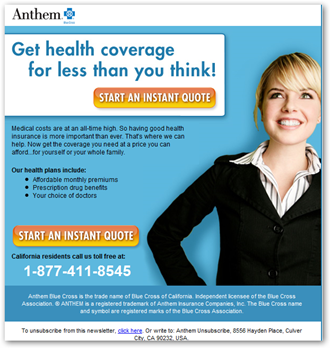 Anthem Blue Cross Marketing - Working Overtime to Sell ...