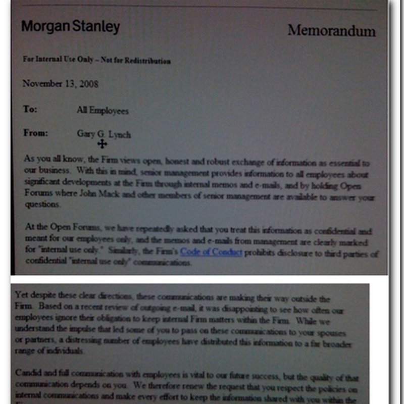 Morgan Stanley and Transparency?