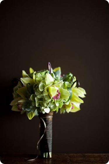 green cymbidium hydrangea succulent bouquet