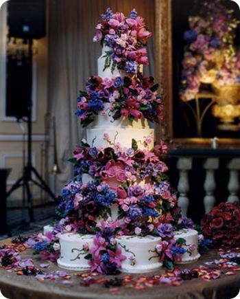 Sylvia Weinstock cake blue purple sugar flowers