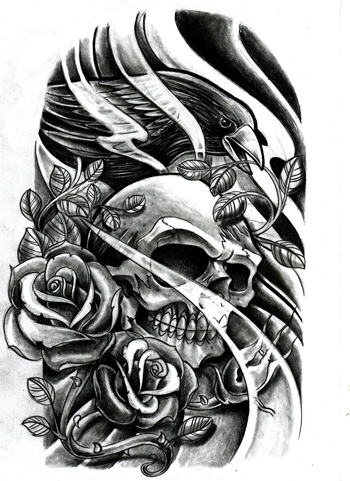 free skull tattoo flash. skull tattoo designs.