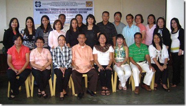 Dr. Aralar (seated, 3rd from left) together with workshop participants from PCAMRD and University of the Philippines Los Baños