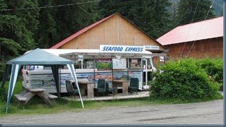 The Hyder "Bus" - Food cooked inside the bus and served through the bus's door.  Really GREAT Fish N' Chips!