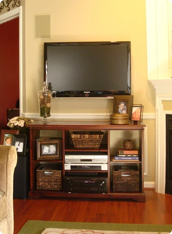 Before and after TV stand updates