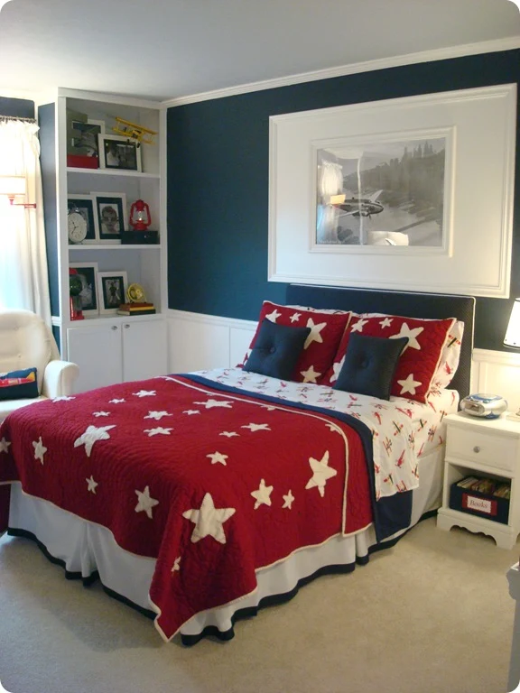 Boy room in red white and blue