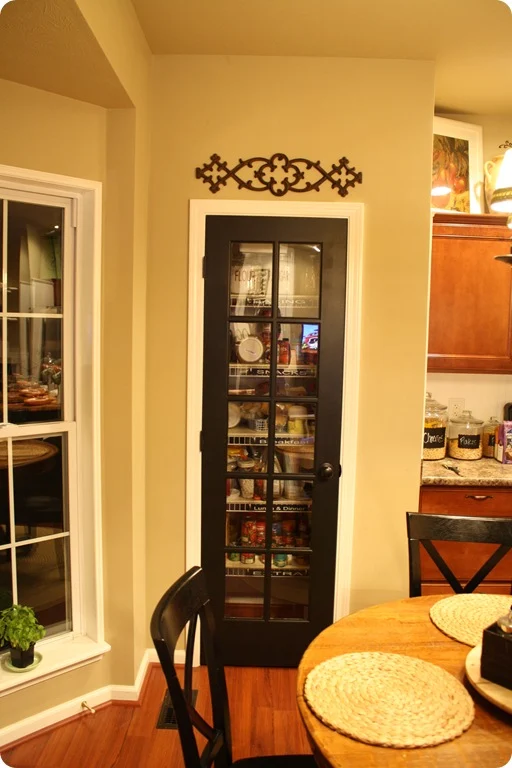 Black glass pantry door