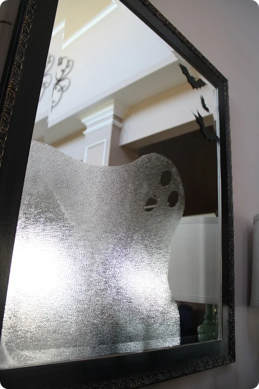 ghost on mirror with contact paper