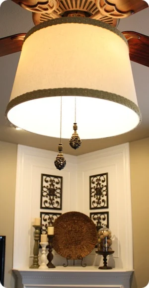 How to add lamp shade to ceiling fan