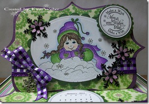 Winter Girl Easel Drawer Card