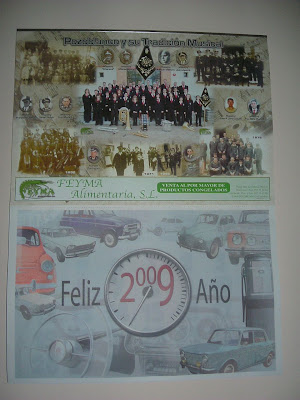 vista completa del calendario 2009 de FEYMA ALIMENTARIA. Foto cedida por www.bandamunicipaldepozoblanco.blogspot.com