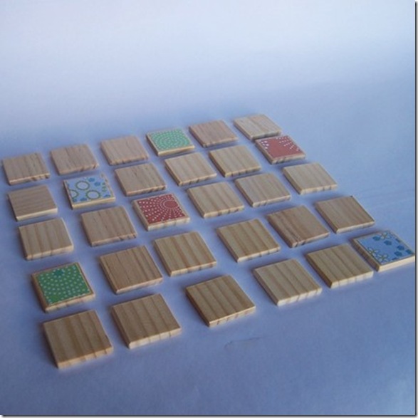 handmade wooden matching game