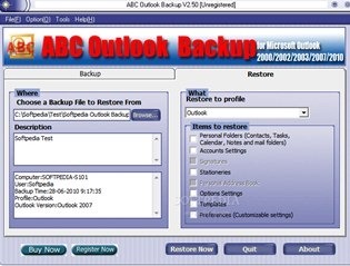 ABC Outlook Backup