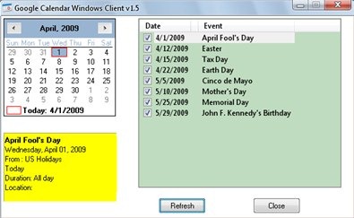 Google Calendar Desktop Client