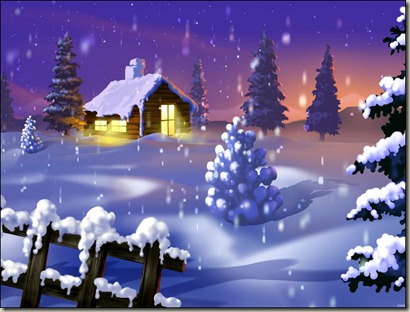 Christmas_Wallpaper_Snow_Cabin_Lights
