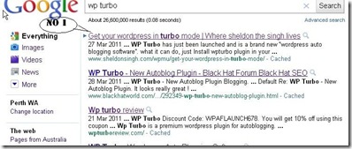 Google no 1 rankings for Wp turbo affiliate rankins Download
