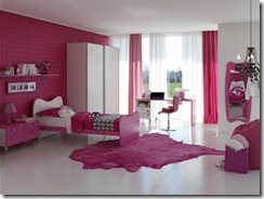 chambre rose & blanc