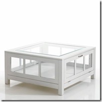 table basse vitrine blanche