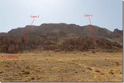 Qumran Caves 1 and 2 area, tb052308448 marked